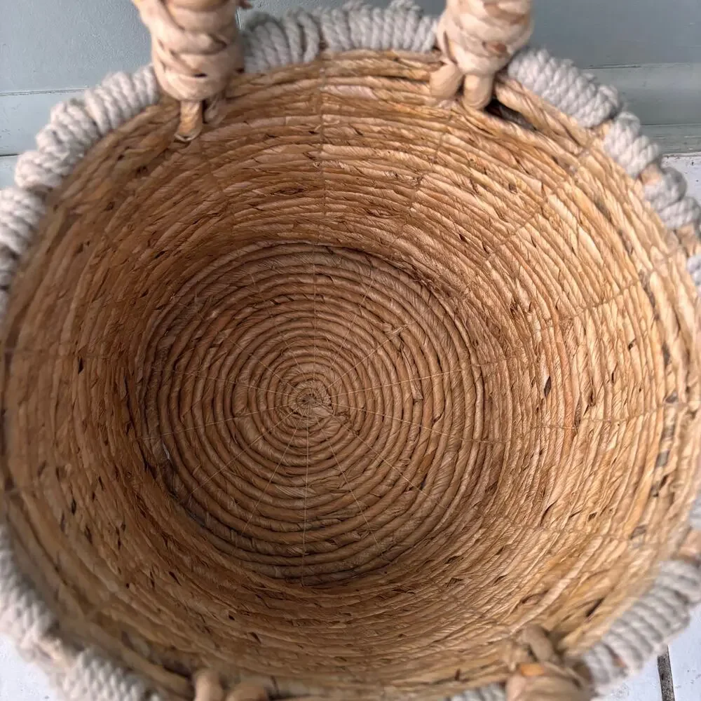 Macrama Woven Banana Basket with Handles